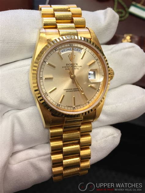 rolex 18k yellow gold model 18238|rolex day date president 18238.